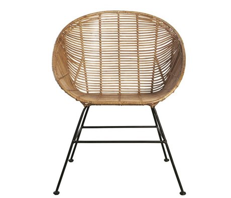 Housedoctor Retro lounge stol lavet af rattan, brun, 65,5x65x5x84,5cm