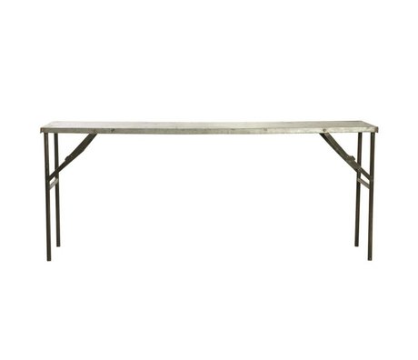 Housedoctor table de marché faite de métal, gris, 183x46x75cm