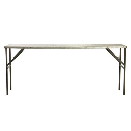 Housedoctor table de marché faite de métal, gris, 183x46x75cm
