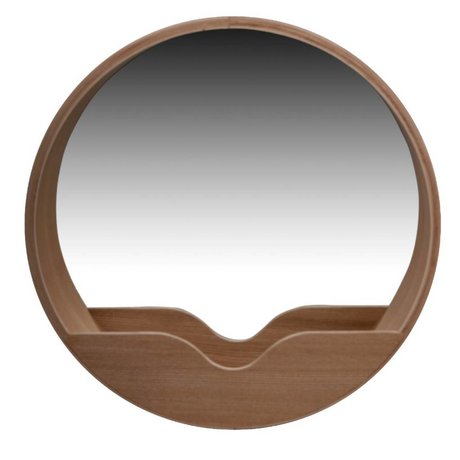 Zuiver Round Wall Mirror en chêne, Ø60x8cm