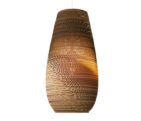 Graypants Hængende lampe Drop 18 pap, brun, Ø25x45cm
