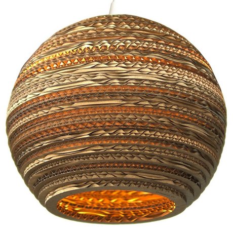 Graypants Hanging lamp Moon 18 cardboard, brown, Ø45x40cm