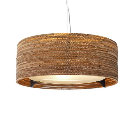 Graypants Hanging lamp Drum 24 cardboard, brown, Ø61x24cm