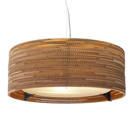 Graypants Hanging lamp Drum 24 cardboard, brown, Ø61x24cm