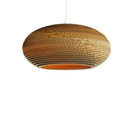 Graypants Hanging lamp Disc 16 cardboard, brown, Ø43x19cm