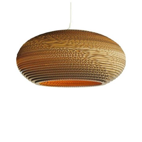 Graypants Hanging lamp Disc 16 cardboard, brown, Ø43x19cm