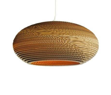 Graypants Hanging lamp Disc 20 cardboard, brown, Ø50x23cm