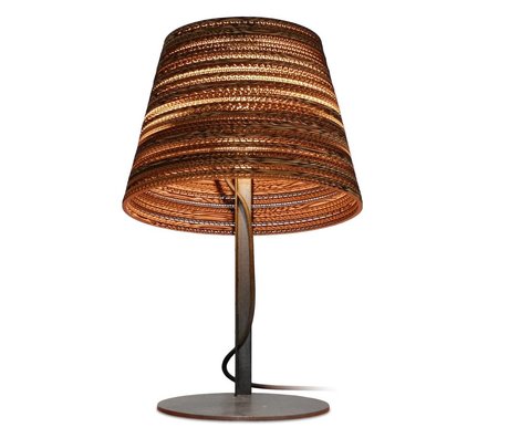 Graypants Incline mesa Lámpara de mesa hecha de cartón, marrón, Ø34x24xcm