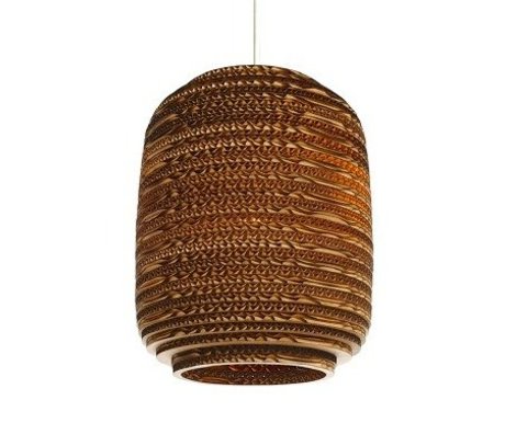 Graypants Hængende lampe Ausi 8 af pap, brun, Ø19x24cm