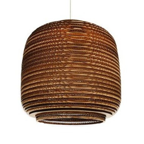 Graypants Hanging lamp Ausi 14 cardboard, brown, Ø39x36cm