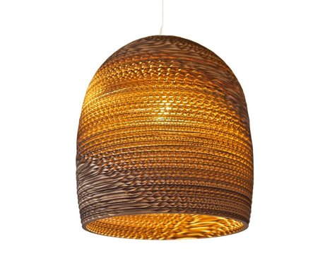 Graypants Hængende lampe Bell 16 pap, brun, Ø38x40cm