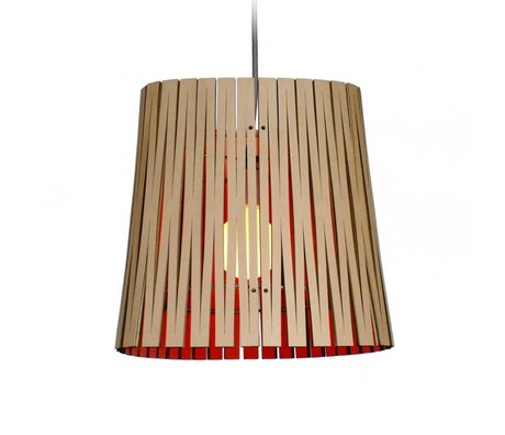 Graypants Ripley hanging lamp made of cardboard, orange, Ø29x31cm