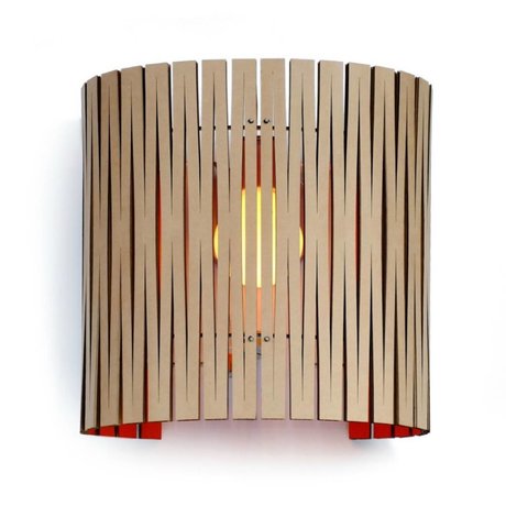 Graypants Lámpara de pared Rita cartón, naranja, Ø30x32cm