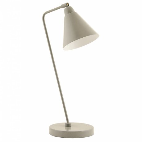 Housedoctor Jeu Lampe de table métallique gris / blanc 50cm