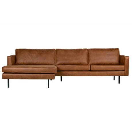 BePureHome Chaise longue de rodéo cognac gauche