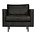 BePureHome Fauteuil Rodeo classique en cuir noir 83x98x88cm