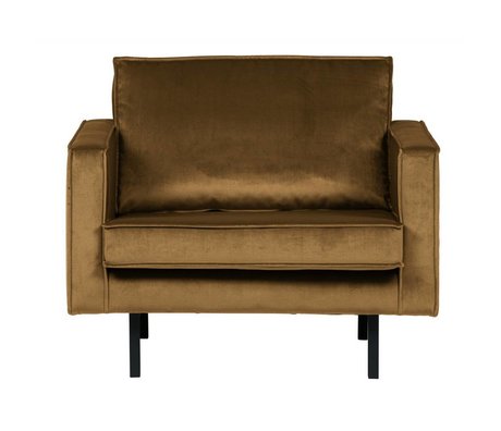 BePureHome Rodeo fauteuil terciopelo miel amarillo