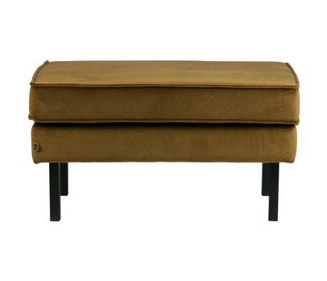 BePureHome Tabouret Rodeo sur pieds Velvet miel jaune