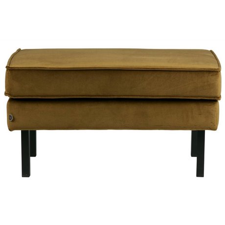 BePureHome Tabouret Rodeo sur pieds Velvet miel jaune