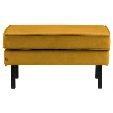 BePureHome Rodeo stool on legs velvet ocre