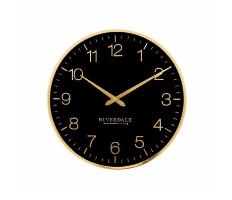 Riverdale Reloj de pared Ritz metal negro Ø40cm.