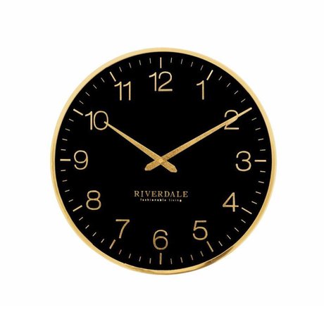 Riverdale Reloj de pared Ritz metal negro Ø40cm.