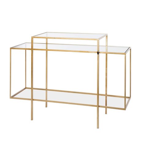 Riverdale Aparador Amaro oro metal vidrio 37x120x88,5cm