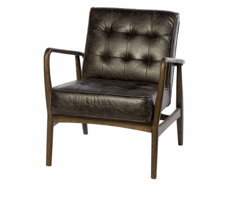 Riverdale Fauteuil Walton simili cuir gris anthracite 80cm