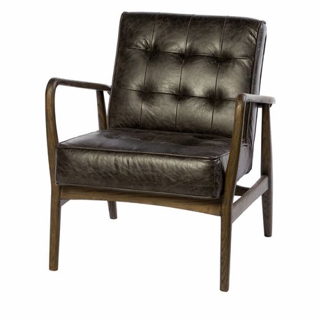Riverdale Fauteuil Walton simili cuir gris anthracite 80cm