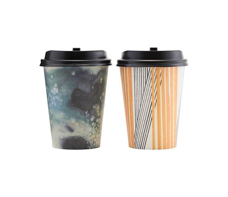 Housedoctor Paper mug set for on the go Mood multicolored paper 11cm