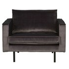 BePureHome Rodeo fauteuil velvet anthracite gray