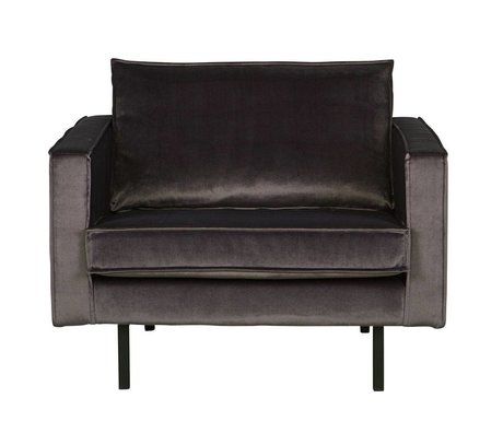 BePureHome Rodéo fauteuil velours gris anthracite