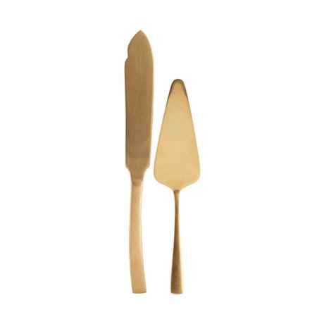 Housedoctor Serving set cake gold steel set of 2