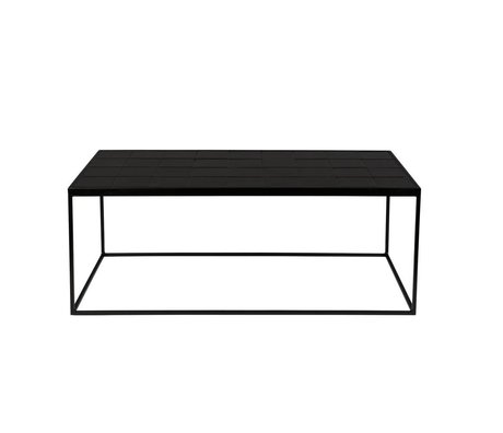 Zuiver Table Basse En Métal Céramique Noire Vernie 93x42,5x36cm