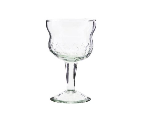 Housedoctor Copa de vino tinto cristal transparente vintage Ø8x13cm