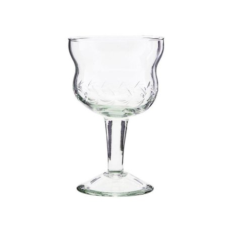 Housedoctor Copa de vino tinto cristal transparente vintage Ø8x13cm