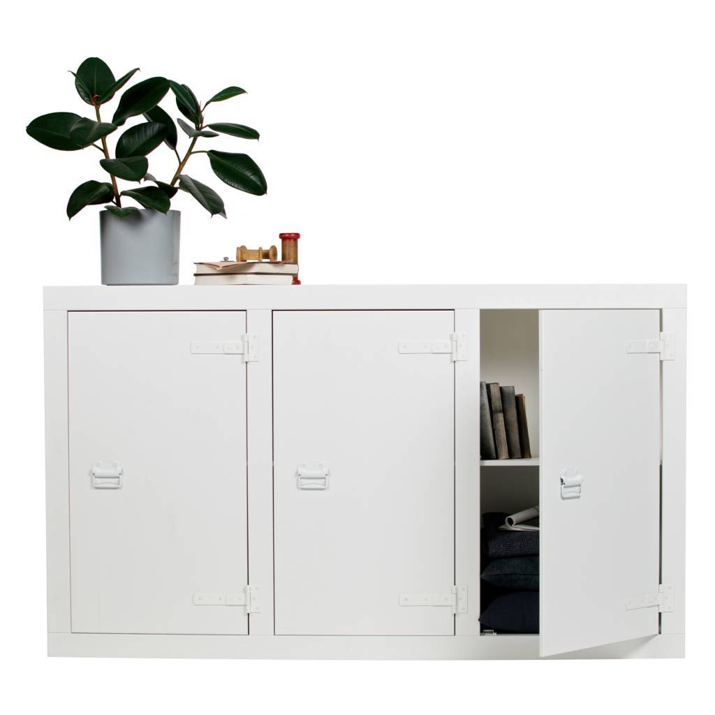 Sideboard Bunk Schrank weiß Kiefer Bandsäge 177x41x102cm - lefliving.de