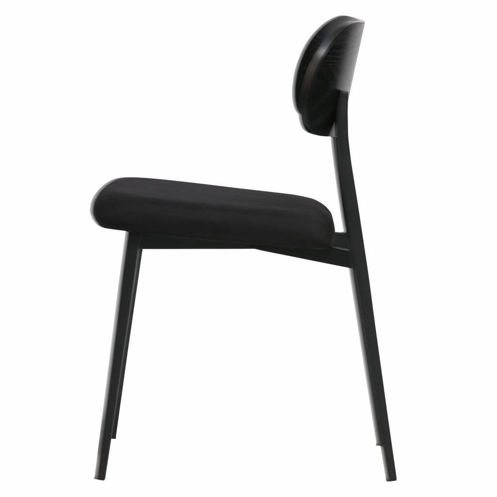 Vtwonen Dining Chair Class Black Wood Textile Set Of 2 50x51x79cm