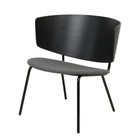 Ferm Living Lounge chair Herman upholstered black dark gray wood metal 68x60x68cm