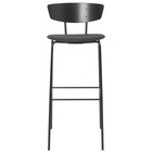 Ferm Living Tabouret de bar Herman haut rembourré bois noir métal 40,5x43x96cm