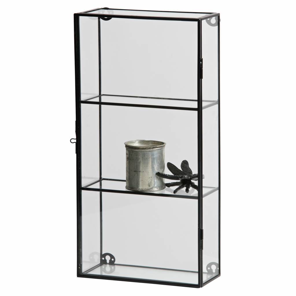 Lef Collections Charlie Cabinet With Two Shelves Metal Glass