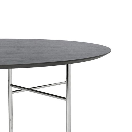 Ferm Living Linge de table rond en linoléum bois noir Ø130x2,5cm