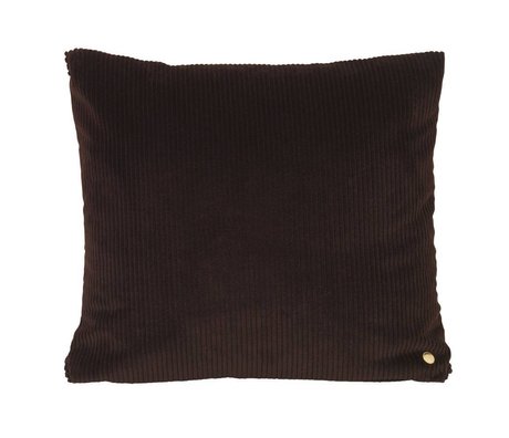 Ferm Living Throw pillow Corduroy chocolate brown textile 45x45cm