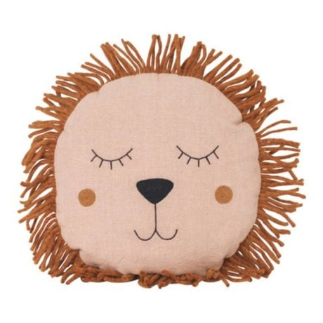 Ferm Living Cushion Safari Lion pink linen wool 35cm