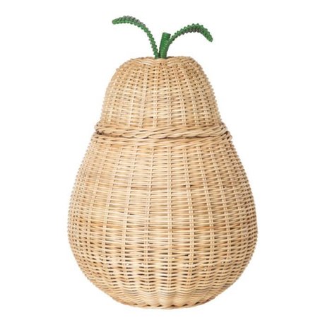 Ferm Living Panier de rangement ratan tressé poire 59x35x35cm