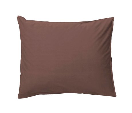 Ferm Living Taie d'oreiller Hush en coton biologique cognac 50x70cm