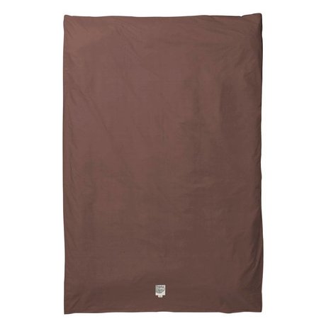 Ferm Living Housse de couette Hush cognac en coton biologique 140x220cm