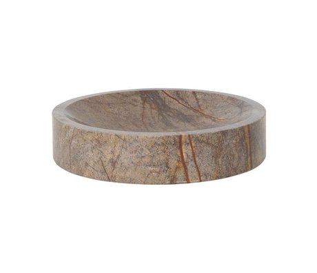 Ferm Living Bowl Scape brown marble Ø30x6,5cm