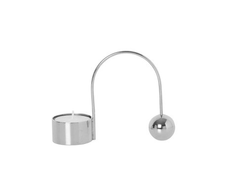 Ferm Living Teelichthalter Balance Chrom Metall 12,5x4,2x9,5cm