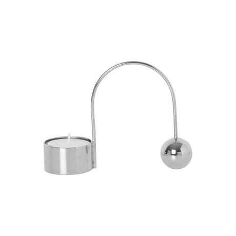 Ferm Living Teelichthalter Balance Chrom Metall 12,5x4,2x9,5cm